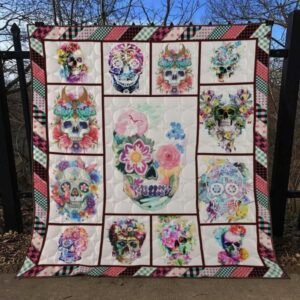 Skull Quilt Blanket Ver 49  Quilt